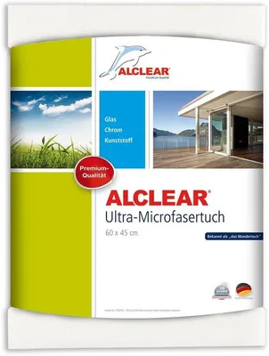 Produktbild von 950002 Microfaser-Glastuch, Autofenster Mikrofasertuch, Haushalt und Fenster, Reinigung ohne Trockentuch, 60 x 45 cm, weiß