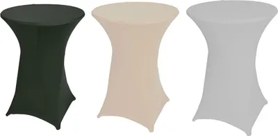 Produktbild von Stretch Stehtischhusse Ø 70x110 cm Polyester Elasthan Husse Stehtisch Tischwäsche, Farbe:creme