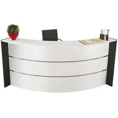 Produktbild von Kerkmann Empfangstheke BARI gebogen, weiß, anthrazit 257,5 x 122,5 x 112,0 cm