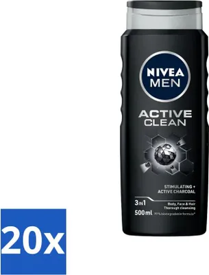Produktbild von NIVEA MEN - Duschgel - Active Clean - 500 ml - Vorteilspack - 20 Stücke