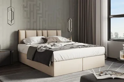 Produktbild von TRADA Trapani Boxspringbett 180x200 mit Bettkästen H3 Matratze Hellbeige