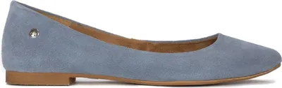 Produktbild von Ballerinas aus natürlichem Samtleder in Blau mit Naturleder-Innenausstattung