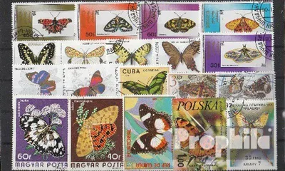 Produktbild von Briefmarken Motive 50 verschiedene Schmetterlinge Marken