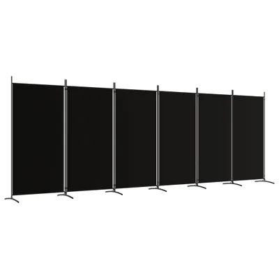 A row of black room dividers on a white background.