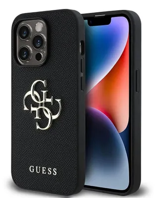 Produktbild von Guess PolyurethanGrained 4g Metal Logo Iphone 13 Pro Handyhülle Schwarz  Schwarz One Size