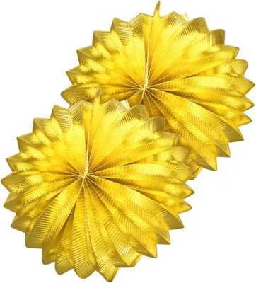 Produktbild von 2 Goldene Metallic Lampions 25cm