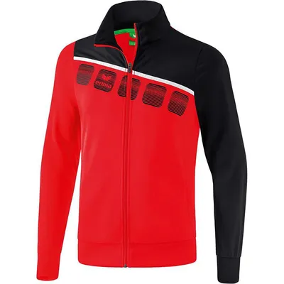 Produktbild von Erima 5-C Polyesterjacke Herren - Rot / Schwarz / Weiß  | Größe: 3XL