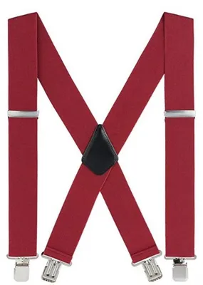 Image de Ceinture pour homme à larges sangles, sangles ultra-élastiques et 4 boucles renforcées en forme de X - réglable jusqu'à 120 cm, rouge
