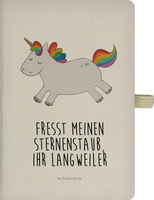 Produktbild von Mr. & Mrs. Panda Adressbuch Einhorn Happy - Transparent - Geschenk, Kladde, Lebensfreude, Spaß, Skizzenbuch A5, Journal, Unicorn, notizbuch, Lachen, Einhörner