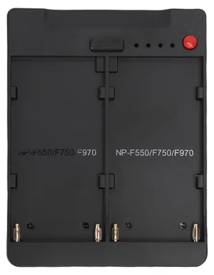 Immagine prodotto di Caricabatterie doppio, compatibile con NP F550 F750 F970 Adattatore Li V-Mount, luce LED per fotocamera