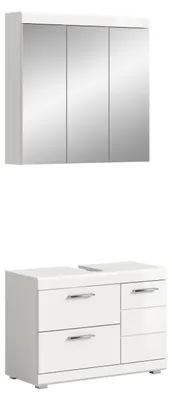 Productafbeelding van Badkamerset "Scout" (B/H/T: 80x191x34 cm) in hoogglanzwit en wit