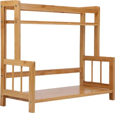 Image de Support de rangement multifonctionnel à 2 niveaux pour épices de cuisine, avec étagère de rangement