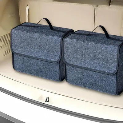 Image de 2 organisateurs de coffre, sacs pliables, gris