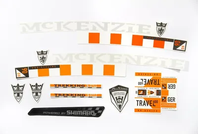 Produktbild von Fahrrad DEKOR Satz Aufkleber Rahmen frame Decal Sticker MC KENZIE orange weiß