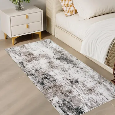 Zdjęcie produktu dla Dywanik - 60 x 120 cm - Bawełna - Niskie włosie - Antypoślizgowy - Beżowy