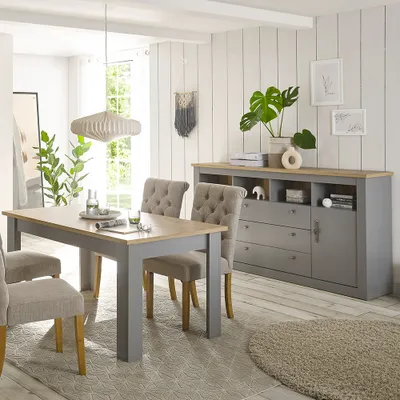 Produktbild von Esszimmer Möbel Set in grau mit Artisan Eiche Nb. CHATHAM-61