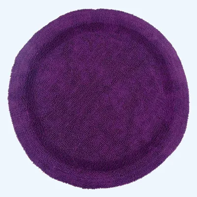 Produktbild von HOMESCAPES Runde Battematte lila 80 cm aus 100% Baumwolle