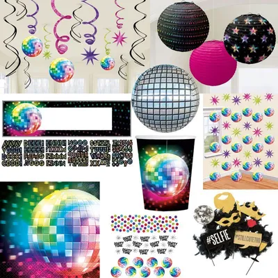 Produktbild von Partyset Disco Party Mottoparty 70er Jahre Party 80er Jahre Party Disko
