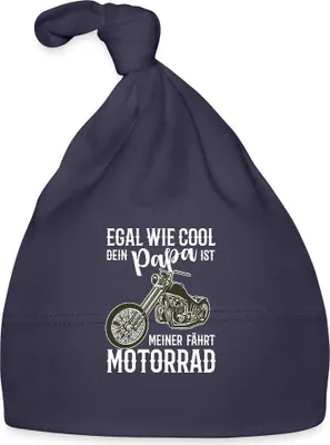 Produktbild von Spreadshirt Egal Wie Cool Dein Papa Meiner Fährt Motorrad Baby Baby -Mütze, One size, Navy
