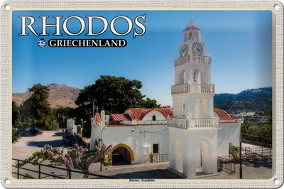 Produktbild von Blechschild Reise 30x20cm Rhodos Griechenland Kloster Tsambika