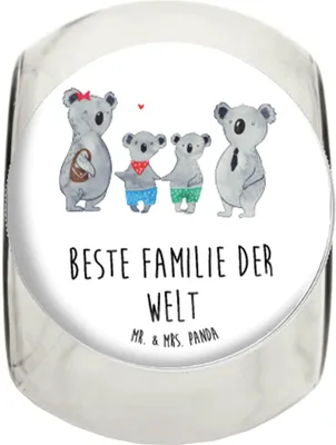 Produktbild von Mr. & Mrs. Panda Bonboniere Koala Familie zwei L 870ml - Weiß - Geschenk, Vorratsdose, keksdose glas, Koalabär, Vorratsbehälter, Bruder, gewürzglas, Zusammen, Kaffeedose