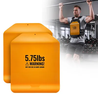 Produktbild von Gewichtsplatten für Gewichtsweste - Set 5,2 kg (2 x 2,6 kg) - Gebogene Westenplatten - Ergonomisches Zusatzgewicht - Für Krafttraining, Laufen & Fitness - Schwarz