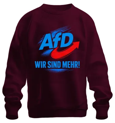 Produktbild von AfD Wir Sind Mehr Deutschland Patriot Statement Sarkasmus Sweatshirt Pullover, Burgundy, M