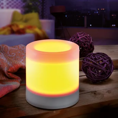 Produktbild von esotec Solar LED-Kerze Ella 10x10cm Flacker-Effekt Kerzenlicht wetterfest 102233