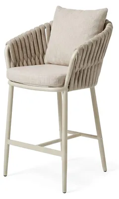 Produktbild von Barhocker Torino 4er Set Sandbeige, Sitzhöhe 76 cm, Höhe 109 cm, Breite 61 cm, wetterfest