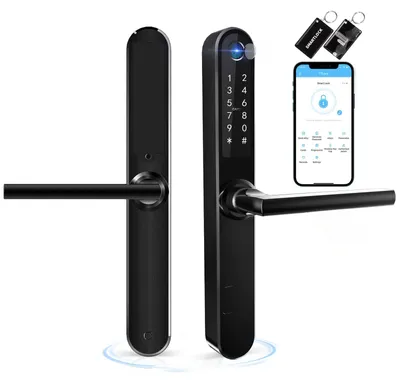 Immagine prodotto di Serratura intelligente per porte Bluetooth con lettore di impronte digitali, touchscreen e 6 modalità di sblocco