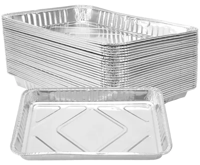 Image de Plaques en aluminium, lot de 30 - 32,5 x 22,5 x 3,7 cm - Capacité de 1800 ml - Idéales pour le barbecue/la grillade - Récipients pour fêtes - Matériau robuste - Récipients jetables