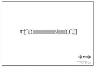 Produktbild von CORTECO 19018552 Bremsschlauch Hinten für FIAT DUCATO Kasten (290) DUCATO Pritsche/Fahrgestell (290) DUCATO Kasten (280) DUCATO Panorama (280)