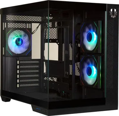 Produktbild von PC Gehäuse, BITFENIX Triton Cube, ATX, Micro ATX, Mini-ITX, Schwarz, Tempered Glass, USB-C, A-RGB, 3 Lüfter