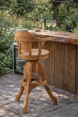 Immagine prodotto di Elegante sgabello da bar marrone Sgabello di design in legno Sedute esclusive