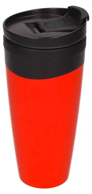 Image de Gobelet isolant "Gusto" 350 ml -  Germany Gobelet thermo To-Go en plastique à double paroi - Gobelet à café réutilisable sans BPA avec couvercle - Transparent