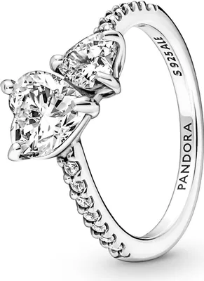Produktbild von PANDORA Damenring Doppeltes Herz aus 925er Silber mit Zirkonia