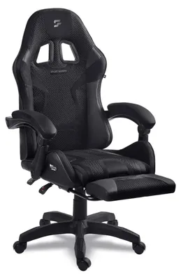 Ergonomischer Gamingstuhl mit Fußstütze, 120 kg, schwarz