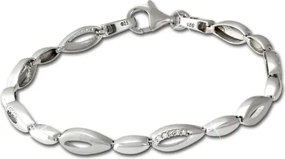 Productafbeelding van SilberDream Zirkonia Armband, 18,5 cm, zilver 925, dames sieraden, model SDA476W
