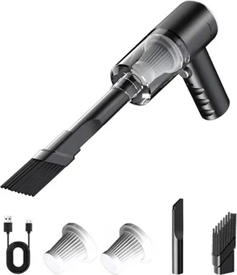 Produktbild von Kabelloser Autostaubsauger mit leistungsstarkem Motor, starker Saugkraft, geräuscharm, wiederaufladbarer Autostaubsauger, Tierhaar-Staubentfernungsset