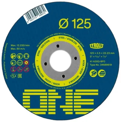 Imagen del producto de Disco de corte Tyrolit ONE 230x3,0x22,23mm, A30Q-BFO, 2 en 1, acero/inoxidable, plano - Pack de 25 uds.