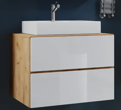Produktbild von VCM 2-tlg. Waschplatz Waschtisch | Waschbecken Unterschrank Breite 60 cm | Badmöbel Set mit Schubladen | Lendas