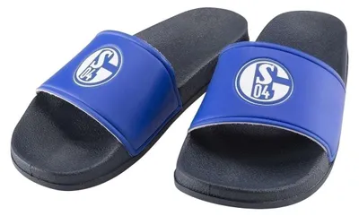 Produktbild von FC Schalke 04 Badeschlapppen S04 schwarz, weiß, blau 43