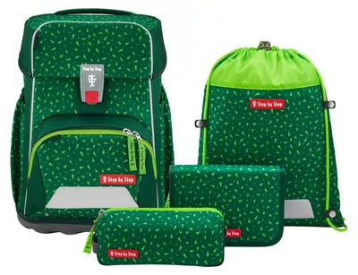 Productafbeelding van Step by Step schooltas Basis Schulranzen-Set 4-delig Green Graphics groen