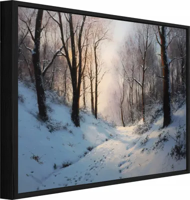Produktbild von Bilder mit Rahmen Wald Bäume Natur - 60x40 cm - Wandbilder Wohnzimmer Schlafzimmer - Leinwand Bilder mit Rahmen Beige - PPR16333O4