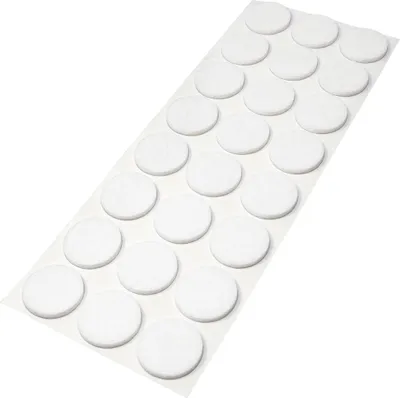 Produktbild von Adsamm® | 24 x selbstklebende Filzgleiter / Weiß / Ø 28 mm / rund / Möbelgleiter aus Filz mit 3.5 mm Stärke