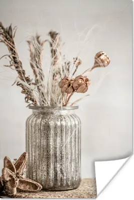 Produktbild von MuchoWow® Poster Getrocknete Blumen - Stilleben - Vase 40x60 cm - Plakate für die Wand - Poster Babyzimmer