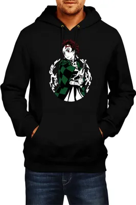 Produktbild von Herren Kapuzenpullover Demon Anime Slayer Tanjiro Kamado 013, Man M / Schwarz