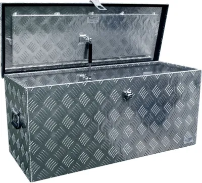 Produktbild von Truckbox D120 Deichselbox, Werkzeugbox, Alu Riffelblech, Transportbox, Alu Transportkiste, Anhängerkiste - ca. 118 Liter