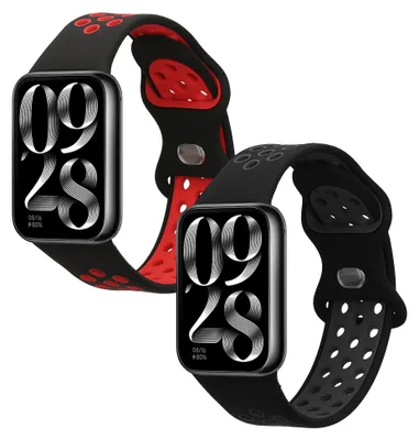 Produktbild von kwmobile 2x Uhrenarmband für Xiaomi Smart Band 8 Pro / Band 9 Pro / Redmi Watch 5 / Redmi Watch 4 Armband - Fitnesstracker Band Set aus TPU Silikon -