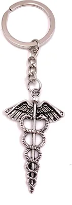 Image de Onwomania Porte-clés Pharmacie Signe de santé Argent Métal Pendentif Charm